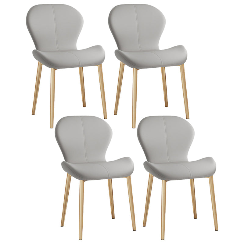Leather Contemporary Home Side Chair Wingback Matte Finish Dining Chair Light Gray 4 Piece Set Brass Gold Clearhalo ' kitchen&dining_furn' 'Dining Chairs' 'Dining Tables & Seating' 'dining_chair' 'furn' 'furn_dining_chair' 'Furniture' 'furniture_dining_chair' 'Kitchen & Dining Furniture' 'kitchen' 3827268