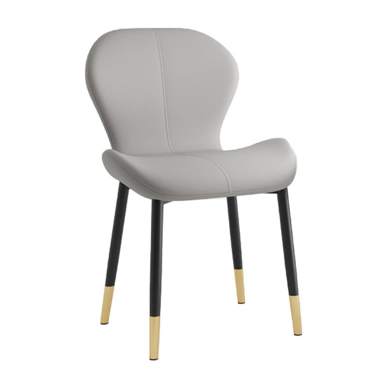 Leather Contemporary Home Side Chair Wingback Matte Finish Dining Chair Light Gray 1 Piece Black Gold Clearhalo ' kitchen&dining_furn' 'Dining Chairs' 'Dining Tables & Seating' 'dining_chair' 'furn' 'furn_dining_chair' 'Furniture' 'furniture_dining_chair' 'Kitchen & Dining Furniture' 'kitchen' 3827269