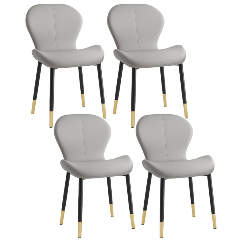 Leather Contemporary Home Side Chair Wingback Matte Finish Dining Chair Light Gray 4 Piece Set Black Gold Clearhalo ' kitchen&dining_furn' 'Dining Chairs' 'Dining Tables & Seating' 'dining_chair' 'furn' 'furn_dining_chair' 'Furniture' 'furniture_dining_chair' 'Kitchen & Dining Furniture' 'kitchen' 3827271
