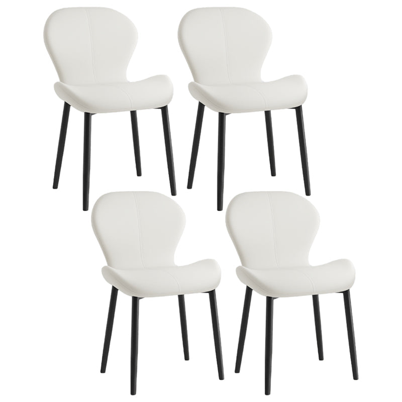 Leather Contemporary Home Side Chair Wingback Matte Finish Dining Chair White 4 Piece Set Black Clearhalo ' kitchen&dining_furn' 'Dining Chairs' 'Dining Tables & Seating' 'dining_chair' 'furn' 'furn_dining_chair' 'Furniture' 'furniture_dining_chair' 'Kitchen & Dining Furniture' 'kitchen' 3827274