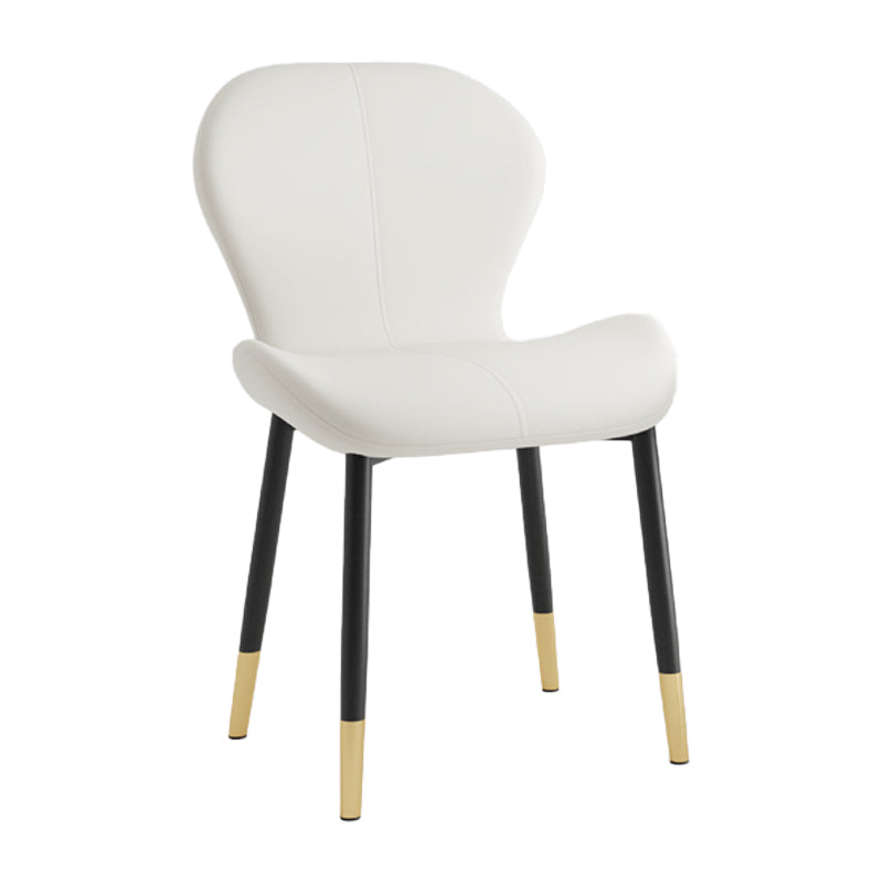 Leather Contemporary Home Side Chair Wingback Matte Finish Dining Chair White 1 Piece Black Gold Clearhalo ' kitchen&dining_furn' 'Dining Chairs' 'Dining Tables & Seating' 'dining_chair' 'furn' 'furn_dining_chair' 'Furniture' 'furniture_dining_chair' 'Kitchen & Dining Furniture' 'kitchen' 3827278