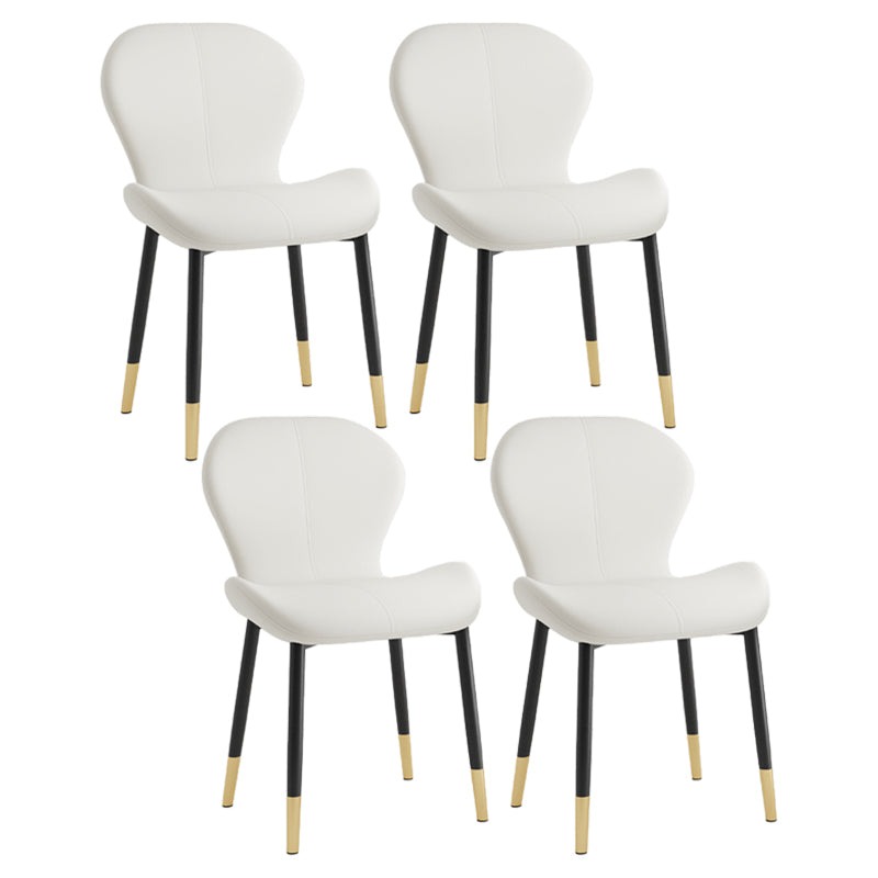 Leather Contemporary Home Side Chair Wingback Matte Finish Dining Chair White 4 Piece Set Black Gold Clearhalo ' kitchen&dining_furn' 'Dining Chairs' 'Dining Tables & Seating' 'dining_chair' 'furn' 'furn_dining_chair' 'Furniture' 'furniture_dining_chair' 'Kitchen & Dining Furniture' 'kitchen' 3827280