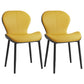 Leather Contemporary Home Side Chair Wingback Matte Finish Dining Chair Yellow 2 Piece Set Black Clearhalo ' kitchen&dining_furn' 'Dining Chairs' 'Dining Tables & Seating' 'dining_chair' 'furn' 'furn_dining_chair' 'Furniture' 'furniture_dining_chair' 'Kitchen & Dining Furniture' 'kitchen' 3827282