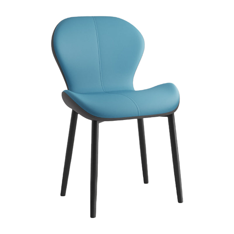 Leather Contemporary Home Side Chair Wingback Matte Finish Dining Chair Blue 1 Piece Black Clearhalo ' kitchen&dining_furn' 'Dining Chairs' 'Dining Tables & Seating' 'dining_chair' 'furn' 'furn_dining_chair' 'Furniture' 'furniture_dining_chair' 'Kitchen & Dining Furniture' 'kitchen' 3827290