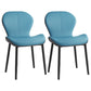 Leather Contemporary Home Side Chair Wingback Matte Finish Dining Chair Blue 2 Piece Set Black Clearhalo ' kitchen&dining_furn' 'Dining Chairs' 'Dining Tables & Seating' 'dining_chair' 'furn' 'furn_dining_chair' 'Furniture' 'furniture_dining_chair' 'Kitchen & Dining Furniture' 'kitchen' 3827291
