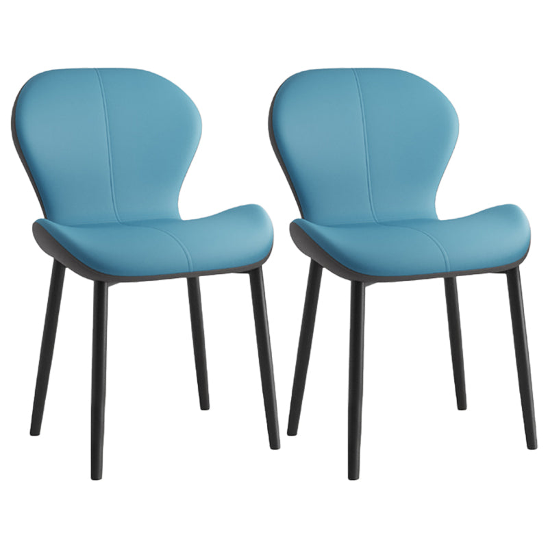 Leather Contemporary Home Side Chair Wingback Matte Finish Dining Chair Blue 2 Piece Set Black Clearhalo ' kitchen&dining_furn' 'Dining Chairs' 'Dining Tables & Seating' 'dining_chair' 'furn' 'furn_dining_chair' 'Furniture' 'furniture_dining_chair' 'Kitchen & Dining Furniture' 'kitchen' 3827291