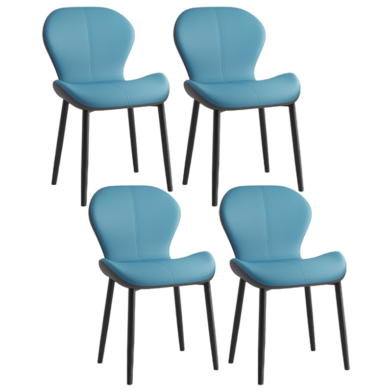 Leather Contemporary Home Side Chair Wingback Matte Finish Dining Chair Blue 4 Piece Set Black Clearhalo ' kitchen&dining_furn' 'Dining Chairs' 'Dining Tables & Seating' 'dining_chair' 'furn' 'furn_dining_chair' 'Furniture' 'furniture_dining_chair' 'Kitchen & Dining Furniture' 'kitchen' 3827292