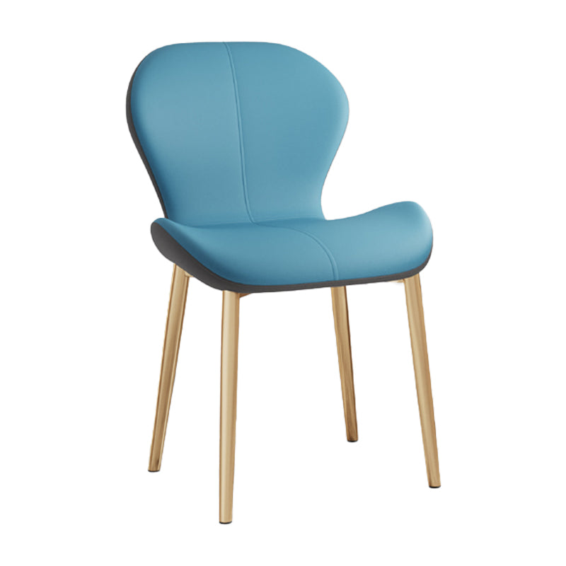 Leather Contemporary Home Side Chair Wingback Matte Finish Dining Chair Blue 1 Piece Brass Gold Clearhalo ' kitchen&dining_furn' 'Dining Chairs' 'Dining Tables & Seating' 'dining_chair' 'furn' 'furn_dining_chair' 'Furniture' 'furniture_dining_chair' 'Kitchen & Dining Furniture' 'kitchen' 3827293