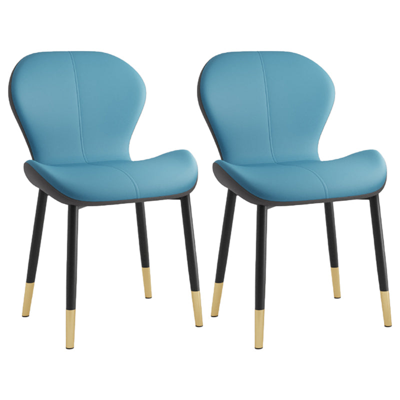 Leather Contemporary Home Side Chair Wingback Matte Finish Dining Chair Blue 2 Piece Set Black Gold Clearhalo ' kitchen&dining_furn' 'Dining Chairs' 'Dining Tables & Seating' 'dining_chair' 'furn' 'furn_dining_chair' 'Furniture' 'furniture_dining_chair' 'Kitchen & Dining Furniture' 'kitchen' 3827297