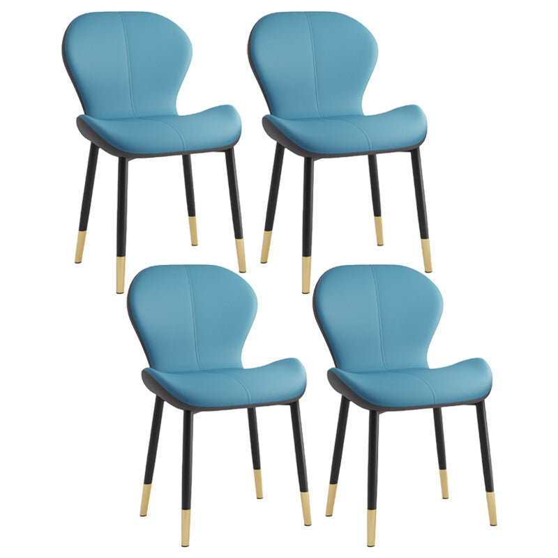 Leather Contemporary Home Side Chair Wingback Matte Finish Dining Chair Blue 4 Piece Set Black Gold Clearhalo ' kitchen&dining_furn' 'Dining Chairs' 'Dining Tables & Seating' 'dining_chair' 'furn' 'furn_dining_chair' 'Furniture' 'furniture_dining_chair' 'Kitchen & Dining Furniture' 'kitchen' 3827298