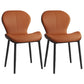 Leather Contemporary Home Side Chair Wingback Matte Finish Dining Chair Orange 2 Piece Set Black Clearhalo ' kitchen&dining_furn' 'Dining Chairs' 'Dining Tables & Seating' 'dining_chair' 'furn' 'furn_dining_chair' 'Furniture' 'furniture_dining_chair' 'Kitchen & Dining Furniture' 'kitchen' 3827306