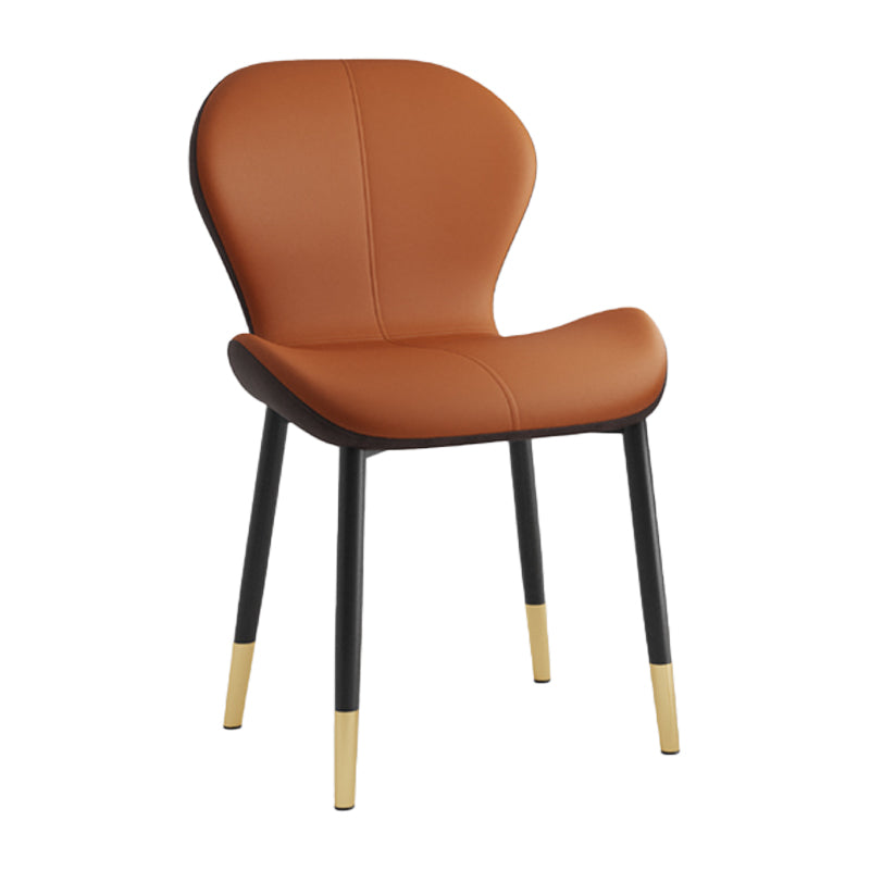 Leather Contemporary Home Side Chair Wingback Matte Finish Dining Chair Orange 1 Piece Black Gold Clearhalo ' kitchen&dining_furn' 'Dining Chairs' 'Dining Tables & Seating' 'dining_chair' 'furn' 'furn_dining_chair' 'Furniture' 'furniture_dining_chair' 'Kitchen & Dining Furniture' 'kitchen' 3827311