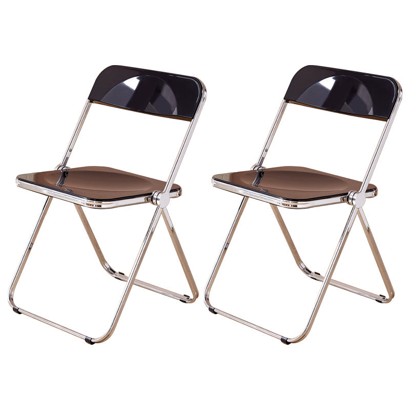 Open Back Dining Side Chair Foldable Armless Dining Chairs with Metal Legs Black 2 Piece Set Clearhalo ' kitchen&dining_furn' 'Dining Chairs' 'Dining Tables & Seating' 'dining_chair' 'furn' 'furn_dining_chair' 'Furniture' 'furniture_dining_chair' 'Kitchen & Dining Furniture' 'kitchen' 3827317