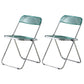 Open Back Dining Side Chair Foldable Armless Dining Chairs with Metal Legs Aqua 2 Piece Set Clearhalo ' kitchen&dining_furn' 'Dining Chairs' 'Dining Tables & Seating' 'dining_chair' 'furn' 'furn_dining_chair' 'Furniture' 'furniture_dining_chair' 'Kitchen & Dining Furniture' 'kitchen' 3827340