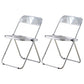 Open Back Dining Side Chair Foldable Armless Dining Chairs with Metal Legs Clear 2 Piece Set Clearhalo ' kitchen&dining_furn' 'Dining Chairs' 'Dining Tables & Seating' 'dining_chair' 'furn' 'furn_dining_chair' 'Furniture' 'furniture_dining_chair' 'Kitchen & Dining Furniture' 'kitchen' 3827343