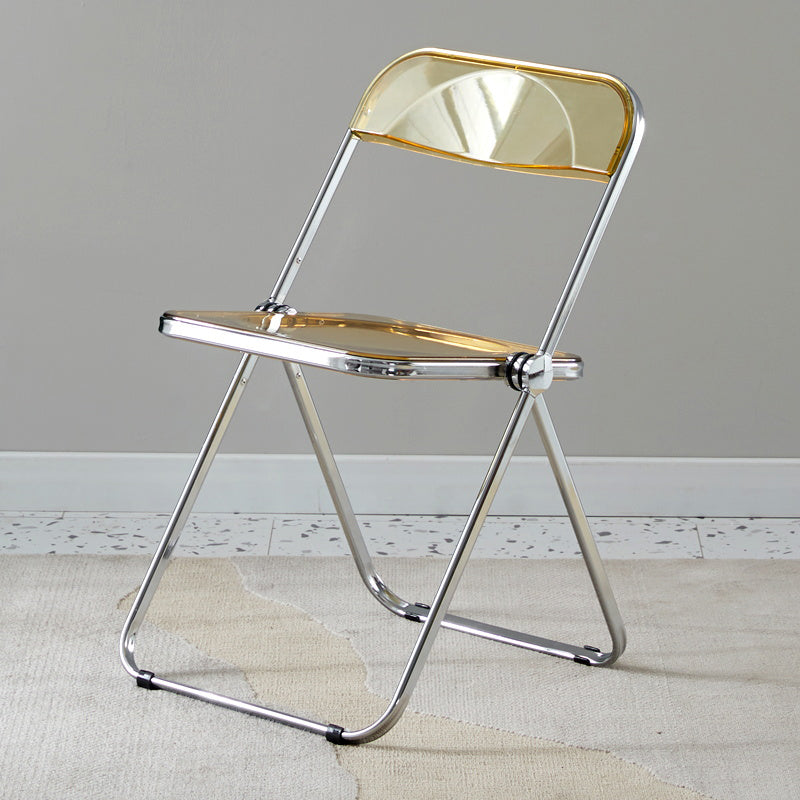 Open Back Dining Side Chair Foldable Armless Dining Chairs with Metal Legs Light Tan 1 Piece Clearhalo ' kitchen&dining_furn' 'Dining Chairs' 'Dining Tables & Seating' 'dining_chair' 'furn' 'furn_dining_chair' 'Furniture' 'furniture_dining_chair' 'Kitchen & Dining Furniture' 'kitchen' 3827345