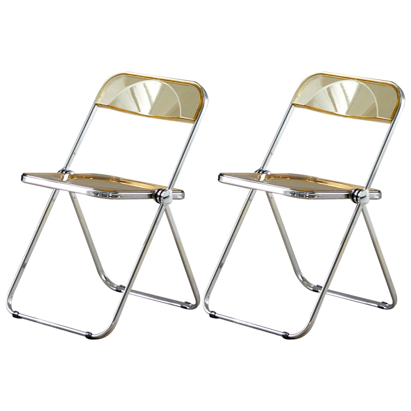 Open Back Dining Side Chair Foldable Armless Dining Chairs with Metal Legs Light Tan 2 Piece Set Clearhalo ' kitchen&dining_furn' 'Dining Chairs' 'Dining Tables & Seating' 'dining_chair' 'furn' 'furn_dining_chair' 'Furniture' 'furniture_dining_chair' 'Kitchen & Dining Furniture' 'kitchen' 3827346