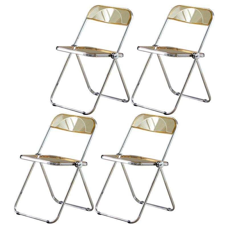 Open Back Dining Side Chair Foldable Armless Dining Chairs with Metal Legs Light Tan 4 Piece Set Clearhalo ' kitchen&dining_furn' 'Dining Chairs' 'Dining Tables & Seating' 'dining_chair' 'furn' 'furn_dining_chair' 'Furniture' 'furniture_dining_chair' 'Kitchen & Dining Furniture' 'kitchen' 3827347