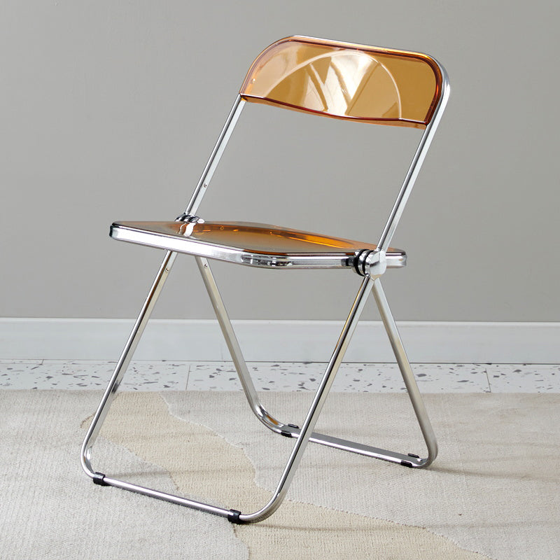 Open Back Dining Side Chair Foldable Armless Dining Chairs with Metal Legs Deep Tan 1 Piece Clearhalo ' kitchen&dining_furn' 'Dining Chairs' 'Dining Tables & Seating' 'dining_chair' 'furn' 'furn_dining_chair' 'Furniture' 'furniture_dining_chair' 'Kitchen & Dining Furniture' 'kitchen' 3827348