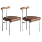 Industrial Style Upholstered Dining Side Chairs Open Back Dining Armless Chairs Brown 2 Piece Set Clearhalo ' kitchen&dining_furn' 'Dining Chairs' 'Dining Tables & Seating' 'dining_chair' 'furn' 'furn_dining_chair' 'Furniture' 'furniture_dining_chair' 'Kitchen & Dining Furniture' 'kitchen' 3827355
