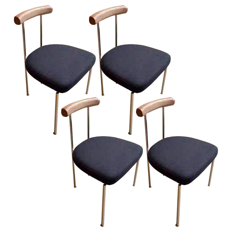 Industrial Style Upholstered Dining Side Chairs Open Back Dining Armless Chairs Gloss Black 4 Piece Set Clearhalo ' kitchen&dining_furn' 'Dining Chairs' 'Dining Tables & Seating' 'dining_chair' 'furn' 'furn_dining_chair' 'Furniture' 'furniture_dining_chair' 'Kitchen & Dining Furniture' 'kitchen' 3827362