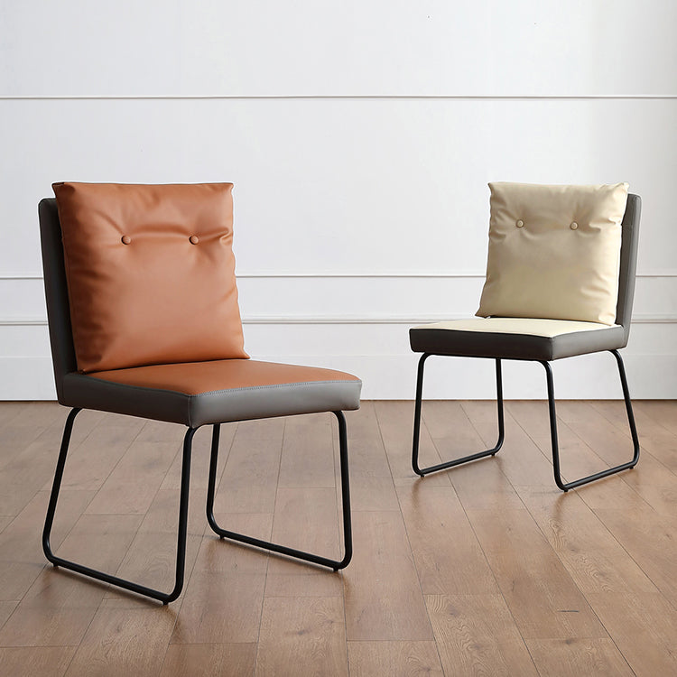 Contemporary Metal Dining Room Chairs Upholstered Dining Armless chairs for Home Use Clearhalo ' kitchen&dining_furn' 'Dining Chairs' 'Dining Tables & Seating' 'dining_chair' 'furn' 'furn_dining_chair' 'Furniture' 'furniture_dining_chair' 'Kitchen & Dining Furniture' 'kitchen' 3827368