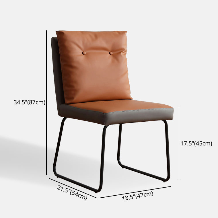 Contemporary Metal Dining Room Chairs Upholstered Dining Armless chairs for Home Use Clearhalo ' kitchen&dining_furn' 'Dining Chairs' 'Dining Tables & Seating' 'dining_chair' 'furn' 'furn_dining_chair' 'Furniture' 'furniture_dining_chair' 'Kitchen & Dining Furniture' 'kitchen' 3827386