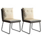 Contemporary Metal Dining Room Chairs Upholstered Dining Armless chairs for Home Use Off-White 2 Piece Set Clearhalo ' kitchen&dining_furn' 'Dining Chairs' 'Dining Tables & Seating' 'dining_chair' 'furn' 'furn_dining_chair' 'Furniture' 'furniture_dining_chair' 'Kitchen & Dining Furniture' 'kitchen' 3827387