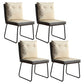 Contemporary Metal Dining Room Chairs Upholstered Dining Armless chairs for Home Use Off-White 4 Piece Set Clearhalo ' kitchen&dining_furn' 'Dining Chairs' 'Dining Tables & Seating' 'dining_chair' 'furn' 'furn_dining_chair' 'Furniture' 'furniture_dining_chair' 'Kitchen & Dining Furniture' 'kitchen' 3827388
