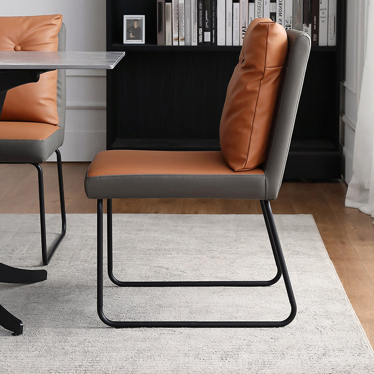 Contemporary Metal Dining Room Chairs Upholstered Dining Armless chairs for Home Use Clearhalo ' kitchen&dining_furn' 'Dining Chairs' 'Dining Tables & Seating' 'dining_chair' 'furn' 'furn_dining_chair' 'Furniture' 'furniture_dining_chair' 'Kitchen & Dining Furniture' 'kitchen' 3827389