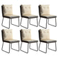 Contemporary Metal Dining Room Chairs Upholstered Dining Armless chairs for Home Use Off-White 6 Piece Set Clearhalo ' kitchen&dining_furn' 'Dining Chairs' 'Dining Tables & Seating' 'dining_chair' 'furn' 'furn_dining_chair' 'Furniture' 'furniture_dining_chair' 'Kitchen & Dining Furniture' 'kitchen' 3827390