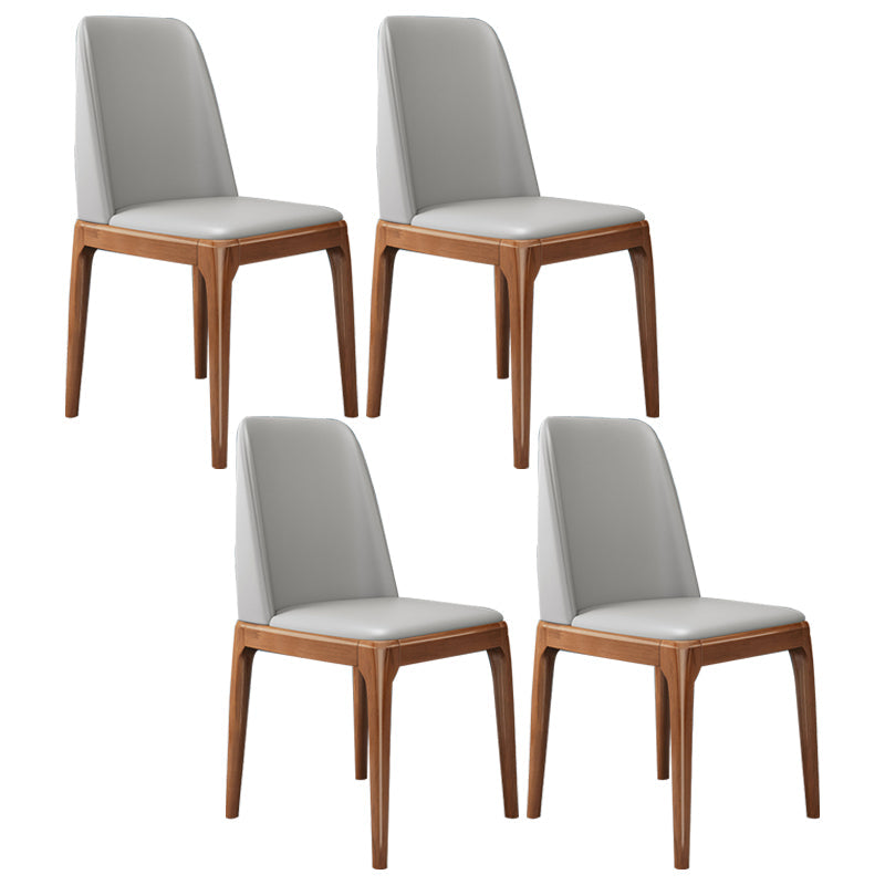 Scandinavian Home Side Chair Parsons Back Wood Armless Dining Room Chair Grey 4 Piece Set Clearhalo ' kitchen&dining_furn' 'Dining Chairs' 'Dining Tables & Seating' 'dining_chair' 'furn' 'furn_dining_chair' 'Furniture' 'furniture_dining_chair' 'Kitchen & Dining Furniture' 'kitchen' 3827393