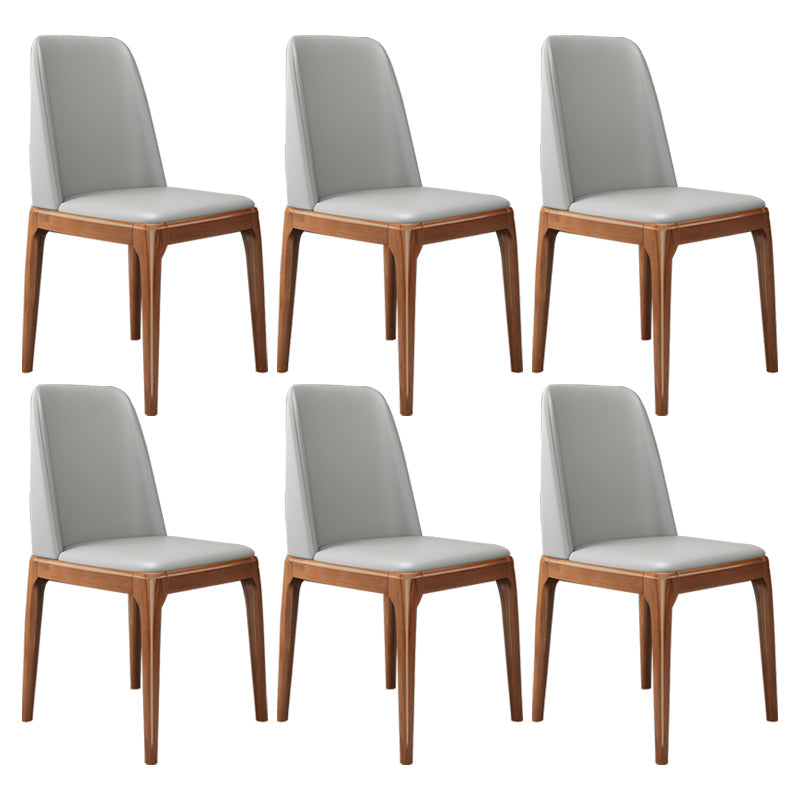Scandinavian Home Side Chair Parsons Back Wood Armless Dining Room Chair Grey 6 Piece Set Clearhalo ' kitchen&dining_furn' 'Dining Chairs' 'Dining Tables & Seating' 'dining_chair' 'furn' 'furn_dining_chair' 'Furniture' 'furniture_dining_chair' 'Kitchen & Dining Furniture' 'kitchen' 3827395
