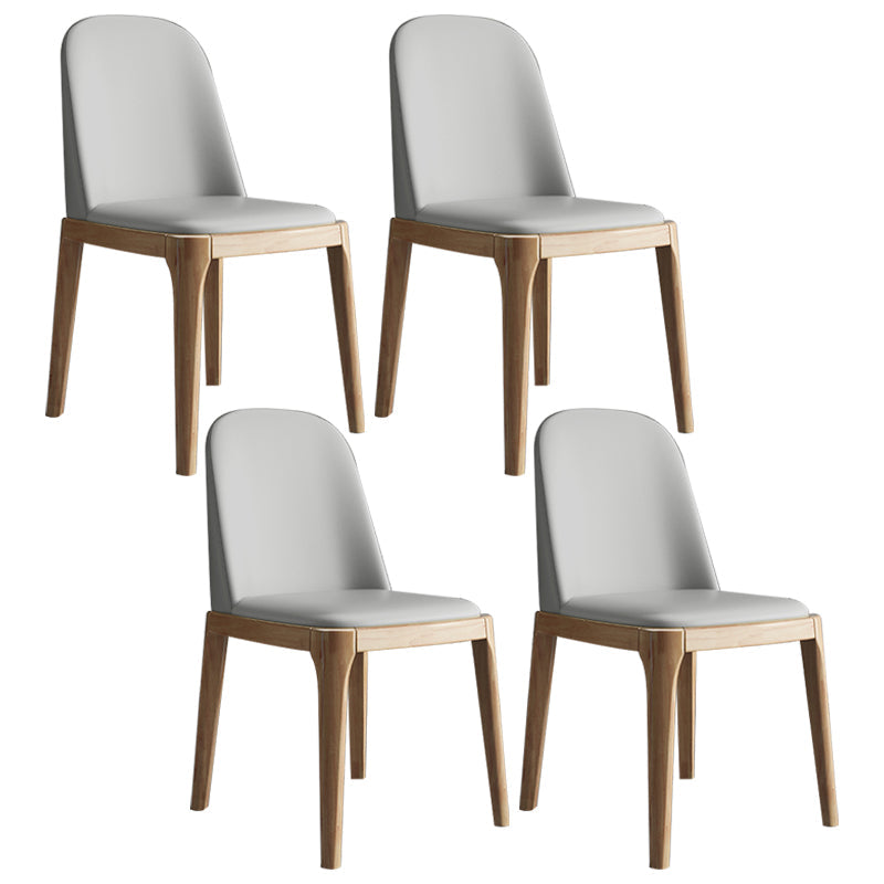 Scandinavian Home Side Chair Parsons Back Wood Armless Dining Room Chair Light Gray 4 Piece Set Clearhalo ' kitchen&dining_furn' 'Dining Chairs' 'Dining Tables & Seating' 'dining_chair' 'furn' 'furn_dining_chair' 'Furniture' 'furniture_dining_chair' 'Kitchen & Dining Furniture' 'kitchen' 3827406