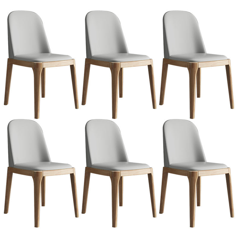 Scandinavian Home Side Chair Parsons Back Wood Armless Dining Room Chair Light Gray 6 Piece Set Clearhalo ' kitchen&dining_furn' 'Dining Chairs' 'Dining Tables & Seating' 'dining_chair' 'furn' 'furn_dining_chair' 'Furniture' 'furniture_dining_chair' 'Kitchen & Dining Furniture' 'kitchen' 3827407