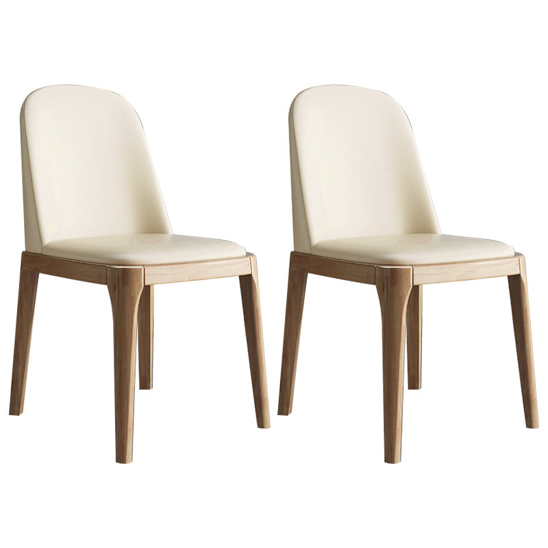 Scandinavian Home Side Chair Parsons Back Wood Armless Dining Room Chair Beige 2 Piece Set Clearhalo ' kitchen&dining_furn' 'Dining Chairs' 'Dining Tables & Seating' 'dining_chair' 'furn' 'furn_dining_chair' 'Furniture' 'furniture_dining_chair' 'Kitchen & Dining Furniture' 'kitchen' 3827410