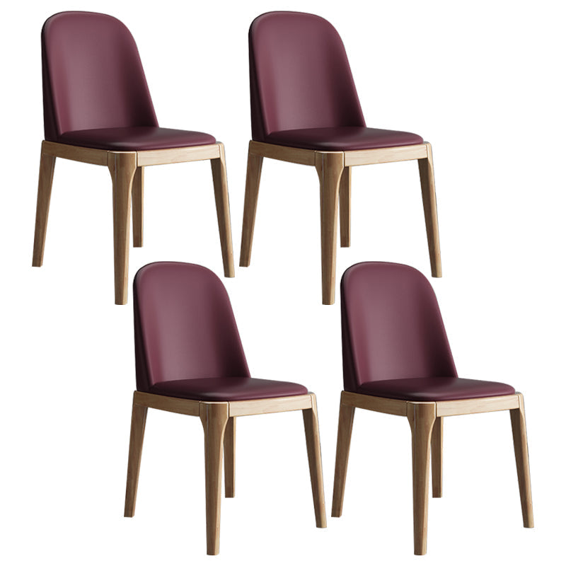 Scandinavian Home Side Chair Parsons Back Wood Armless Dining Room Chair Red 4 Piece Set Clearhalo ' kitchen&dining_furn' 'Dining Chairs' 'Dining Tables & Seating' 'dining_chair' 'furn' 'furn_dining_chair' 'Furniture' 'furniture_dining_chair' 'Kitchen & Dining Furniture' 'kitchen' 3827417