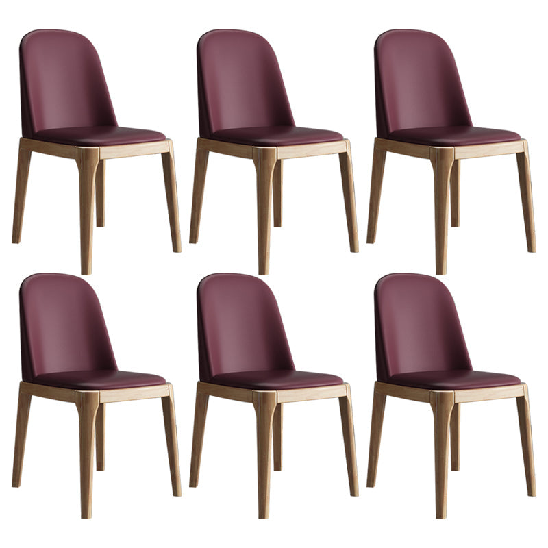 Scandinavian Home Side Chair Parsons Back Wood Armless Dining Room Chair Red 6 Piece Set Clearhalo ' kitchen&dining_furn' 'Dining Chairs' 'Dining Tables & Seating' 'dining_chair' 'furn' 'furn_dining_chair' 'Furniture' 'furniture_dining_chair' 'Kitchen & Dining Furniture' 'kitchen' 3827418
