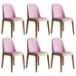 Scandinavian Home Side Chair Parsons Back Wood Armless Dining Room Chair Pink 6 Piece Set Clearhalo ' kitchen&dining_furn' 'Dining Chairs' 'Dining Tables & Seating' 'dining_chair' 'furn' 'furn_dining_chair' 'Furniture' 'furniture_dining_chair' 'Kitchen & Dining Furniture' 'kitchen' 3827421
