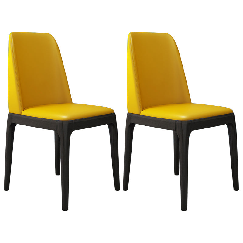 Scandinavian Home Side Chair Parsons Back Wood Armless Dining Room Chair Yellow 2 Piece Set Clearhalo ' kitchen&dining_furn' 'Dining Chairs' 'Dining Tables & Seating' 'dining_chair' 'furn' 'furn_dining_chair' 'Furniture' 'furniture_dining_chair' 'Kitchen & Dining Furniture' 'kitchen' 3827422