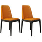 Scandinavian Home Side Chair Parsons Back Wood Armless Dining Room Chair Orange 2 Piece Set Clearhalo ' kitchen&dining_furn' 'Dining Chairs' 'Dining Tables & Seating' 'dining_chair' 'furn' 'furn_dining_chair' 'Furniture' 'furniture_dining_chair' 'Kitchen & Dining Furniture' 'kitchen' 3827425