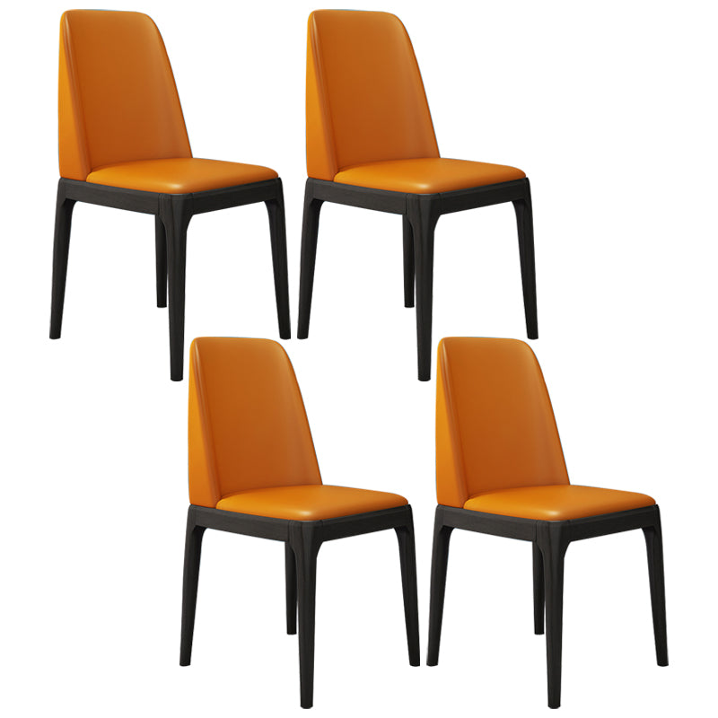 Scandinavian Home Side Chair Parsons Back Wood Armless Dining Room Chair Orange 4 Piece Set Clearhalo ' kitchen&dining_furn' 'Dining Chairs' 'Dining Tables & Seating' 'dining_chair' 'furn' 'furn_dining_chair' 'Furniture' 'furniture_dining_chair' 'Kitchen & Dining Furniture' 'kitchen' 3827426