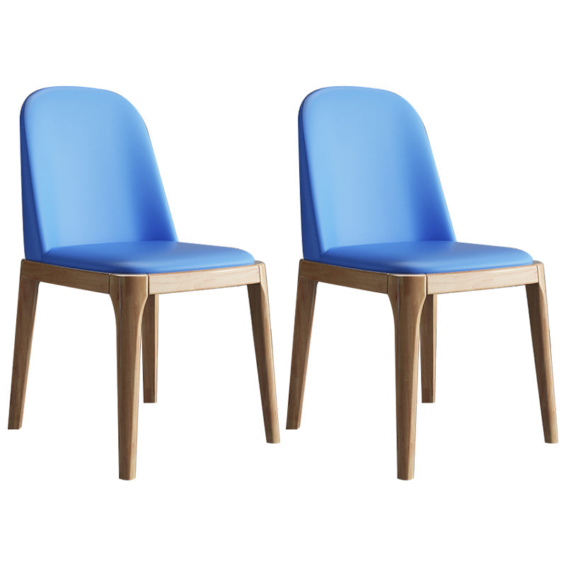 Scandinavian Home Side Chair Parsons Back Wood Armless Dining Room Chair Blue 2 Piece Set Clearhalo ' kitchen&dining_furn' 'Dining Chairs' 'Dining Tables & Seating' 'dining_chair' 'furn' 'furn_dining_chair' 'Furniture' 'furniture_dining_chair' 'Kitchen & Dining Furniture' 'kitchen' 3827428