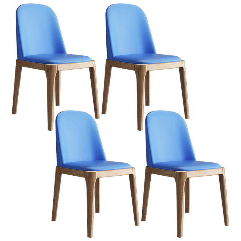 Scandinavian Home Side Chair Parsons Back Wood Armless Dining Room Chair Blue 4 Piece Set Clearhalo ' kitchen&dining_furn' 'Dining Chairs' 'Dining Tables & Seating' 'dining_chair' 'furn' 'furn_dining_chair' 'Furniture' 'furniture_dining_chair' 'Kitchen & Dining Furniture' 'kitchen' 3827429