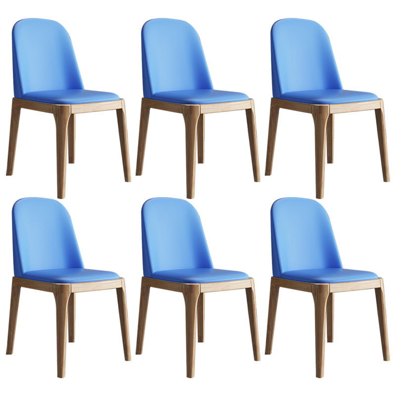 Scandinavian Home Side Chair Parsons Back Wood Armless Dining Room Chair Blue 6 Piece Set Clearhalo ' kitchen&dining_furn' 'Dining Chairs' 'Dining Tables & Seating' 'dining_chair' 'furn' 'furn_dining_chair' 'Furniture' 'furniture_dining_chair' 'Kitchen & Dining Furniture' 'kitchen' 3827430