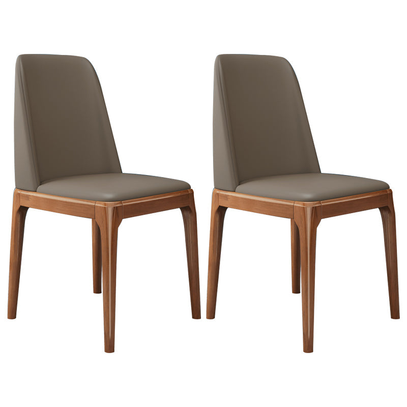 Scandinavian Home Side Chair Parsons Back Wood Armless Dining Room Chair Khaki 2 Piece Set Clearhalo ' kitchen&dining_furn' 'Dining Chairs' 'Dining Tables & Seating' 'dining_chair' 'furn' 'furn_dining_chair' 'Furniture' 'furniture_dining_chair' 'Kitchen & Dining Furniture' 'kitchen' 3827434