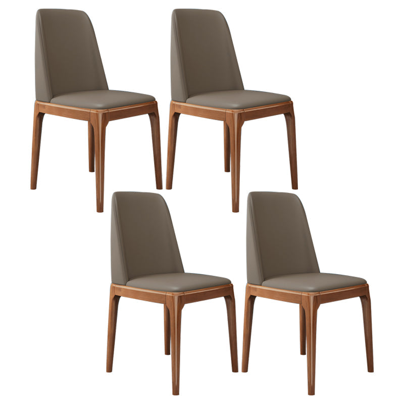 Scandinavian Home Side Chair Parsons Back Wood Armless Dining Room Chair Khaki 4 Piece Set Clearhalo ' kitchen&dining_furn' 'Dining Chairs' 'Dining Tables & Seating' 'dining_chair' 'furn' 'furn_dining_chair' 'Furniture' 'furniture_dining_chair' 'Kitchen & Dining Furniture' 'kitchen' 3827435