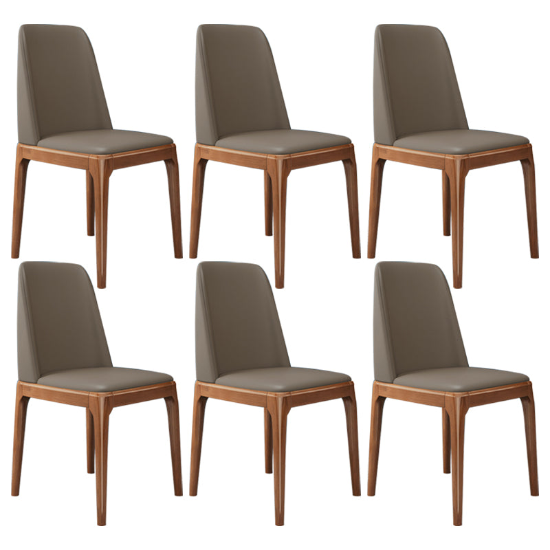 Scandinavian Home Side Chair Parsons Back Wood Armless Dining Room Chair Khaki 6 Piece Set Clearhalo ' kitchen&dining_furn' 'Dining Chairs' 'Dining Tables & Seating' 'dining_chair' 'furn' 'furn_dining_chair' 'Furniture' 'furniture_dining_chair' 'Kitchen & Dining Furniture' 'kitchen' 3827436