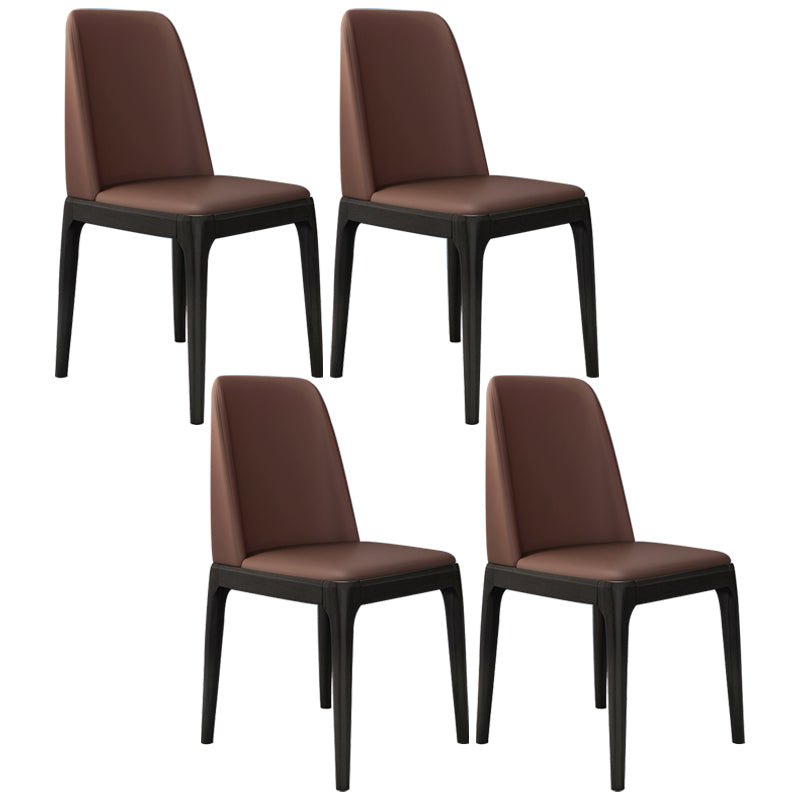Scandinavian Home Side Chair Parsons Back Wood Armless Dining Room Chair Coffee 4 Piece Set Clearhalo ' kitchen&dining_furn' 'Dining Chairs' 'Dining Tables & Seating' 'dining_chair' 'furn' 'furn_dining_chair' 'Furniture' 'furniture_dining_chair' 'Kitchen & Dining Furniture' 'kitchen' 3827438