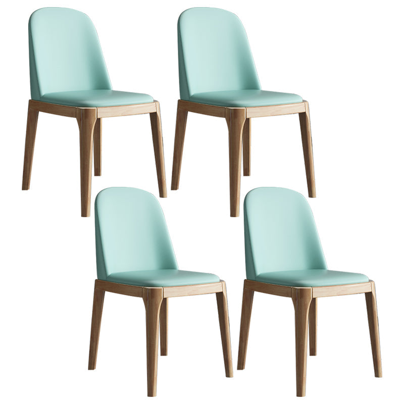 Scandinavian Home Side Chair Parsons Back Wood Armless Dining Room Chair Gray-Green 4 Piece Set Clearhalo ' kitchen&dining_furn' 'Dining Chairs' 'Dining Tables & Seating' 'dining_chair' 'furn' 'furn_dining_chair' 'Furniture' 'furniture_dining_chair' 'Kitchen & Dining Furniture' 'kitchen' 3827441